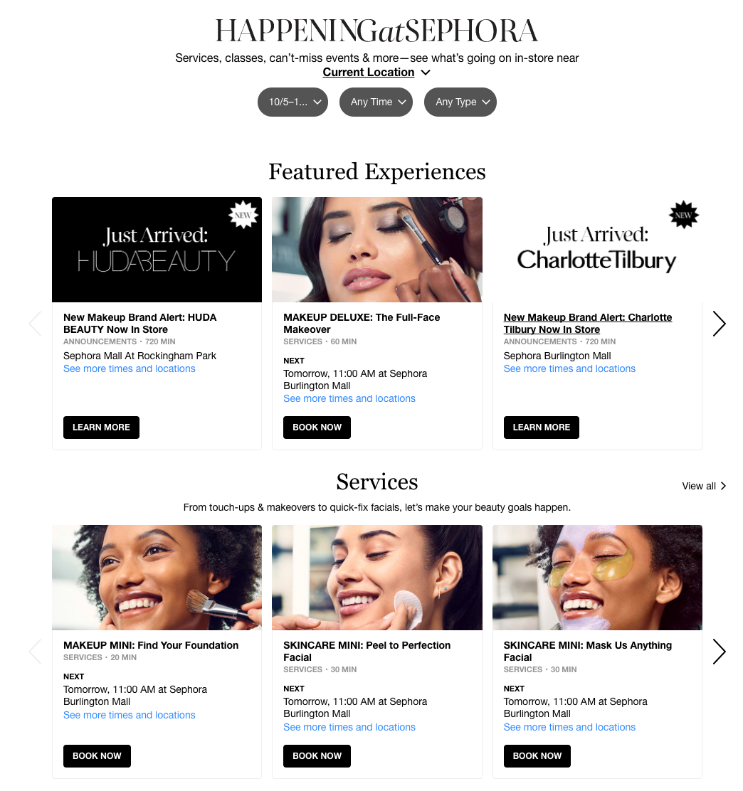 Sephora Events and Classes