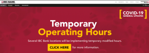 example of a bank displaying temporary operating hours due to covid-19