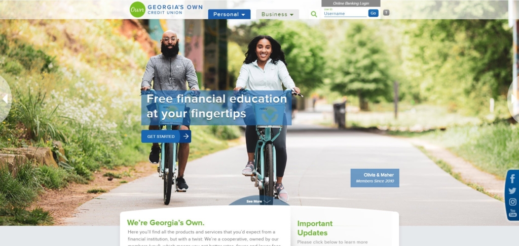 Georgia’s Own Credit Union website