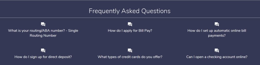 an example of banking frequently asked questions