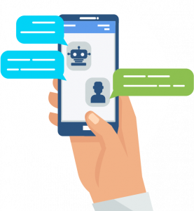 graphic showing a chatbot