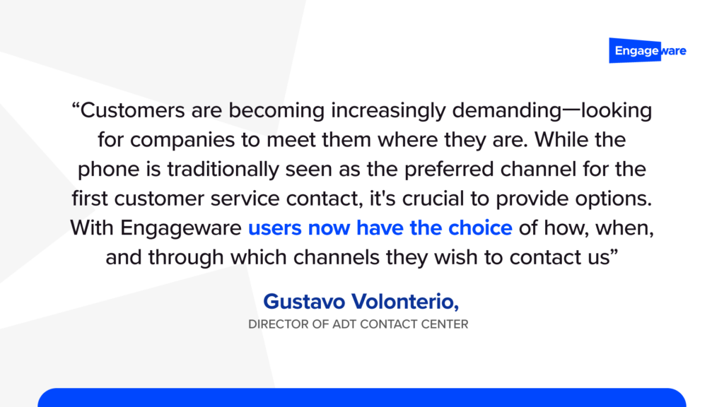 quote from the director of ADT contact center.