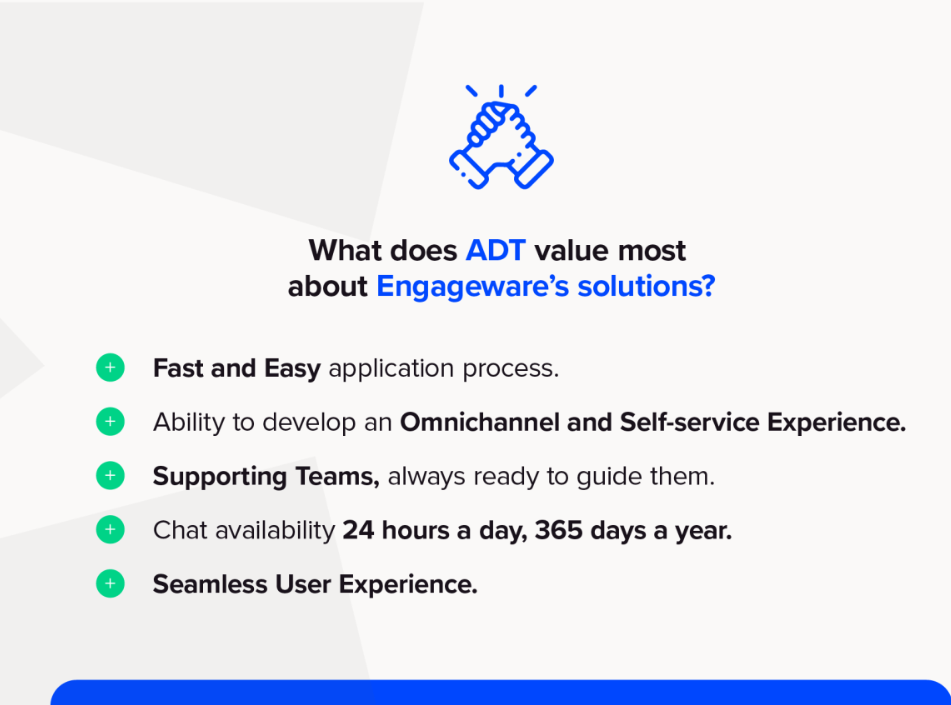 List of things ADT values most about Engageware's solutions