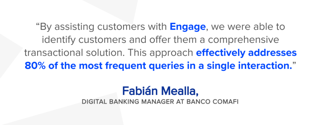 quote from Banco comafi digital banking manager
