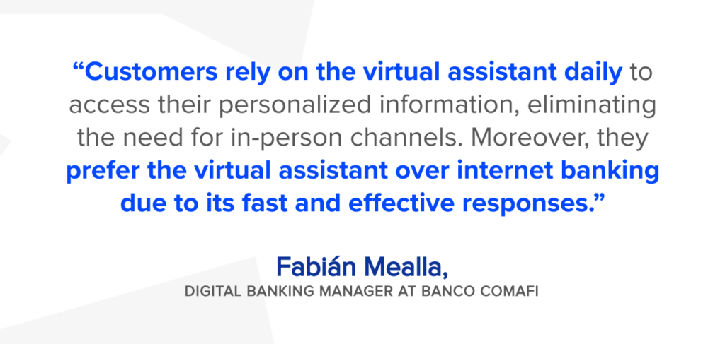 quote from Banco comafi digital banking manager