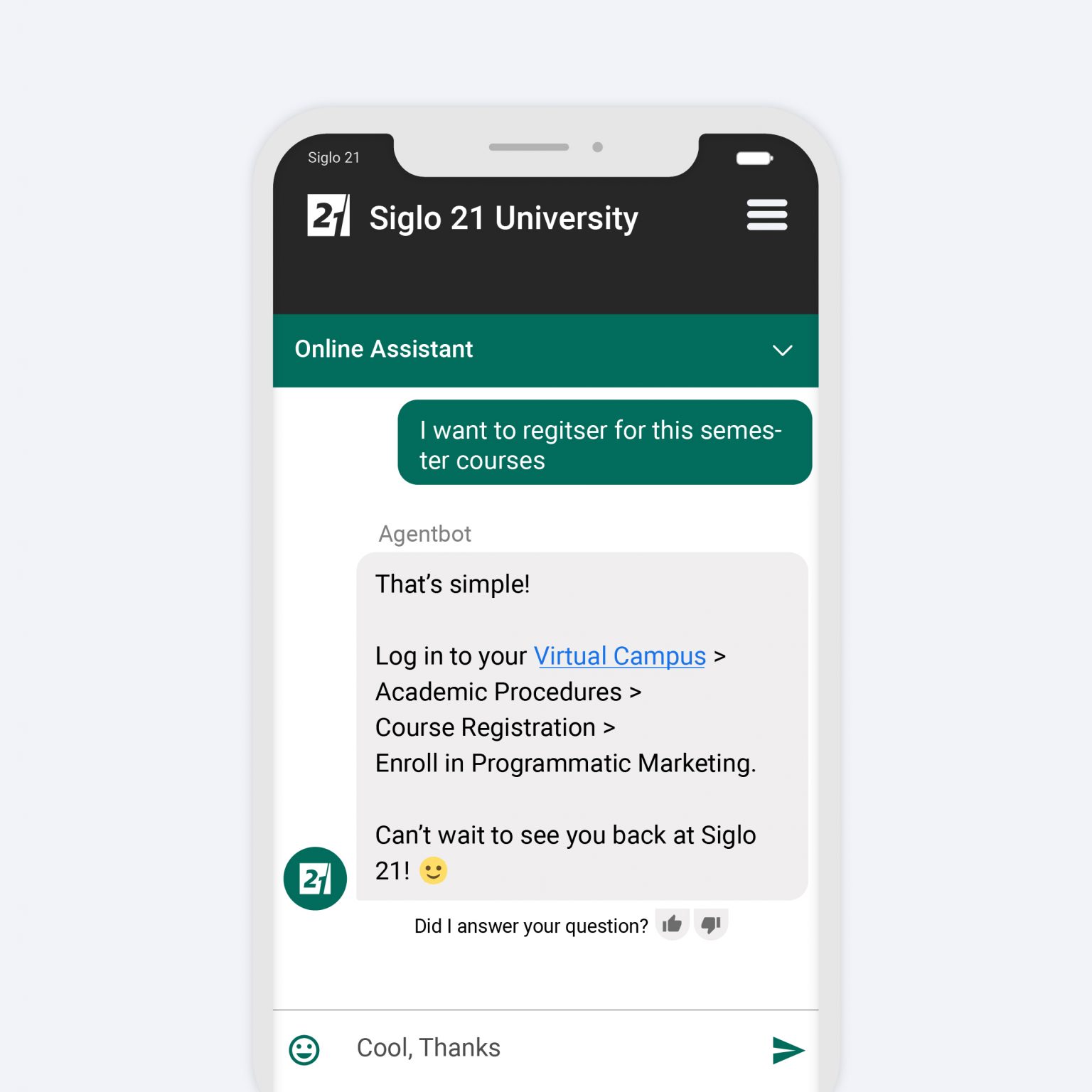 Ejemplo de Chatbot de Educación
