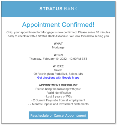 automated appointment reminder example