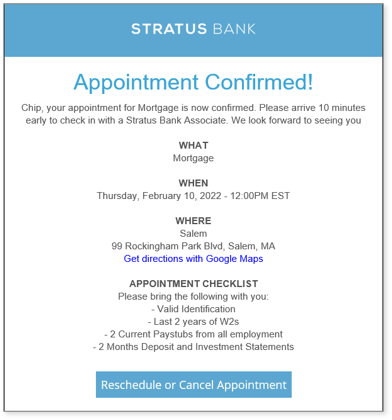 automated appointment reminder example